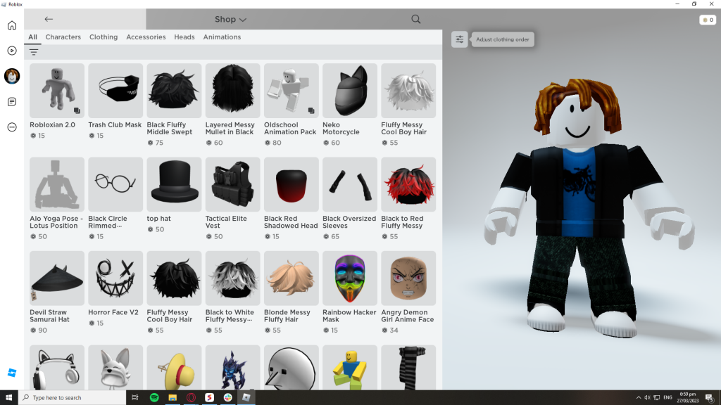 Примеры популярной одежды в Roblox