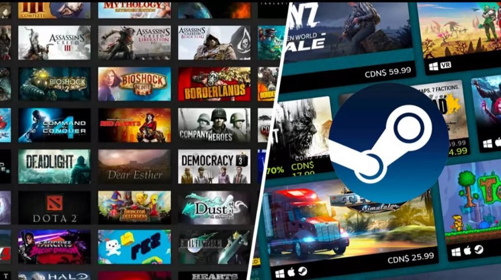 итоговый коллаж из лучших дешевых и бесплатных игр Steam